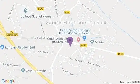 Localisation Crédit Agricole Agence de Sainte Marie aux Chênes