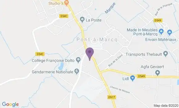 Localisation Crédit Agricole Agence de Pont à Marcq