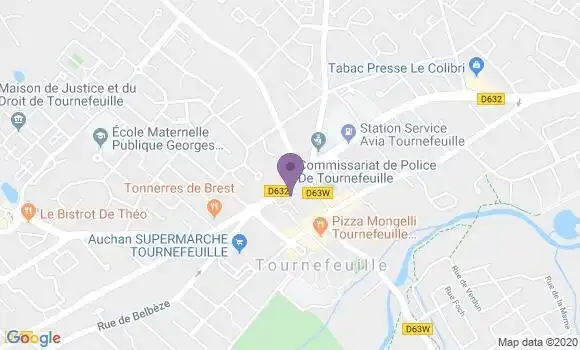 Localisation Crédit Agricole Agence de Tournefeuille