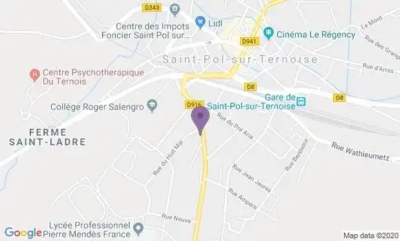 Localisation Crédit Agricole Agence de Saint Pol sur Ternoise Canteraine