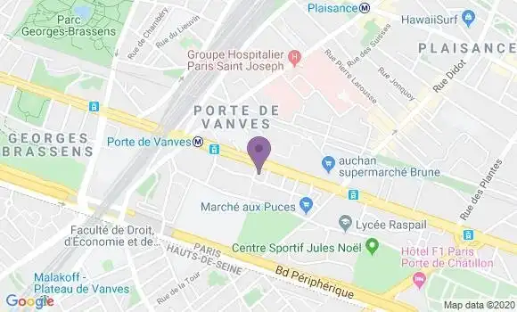 Localisation Crédit Agricole Agence de Paris Brune