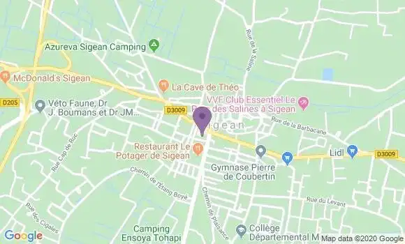 Localisation Crédit Agricole Agence de Sigean