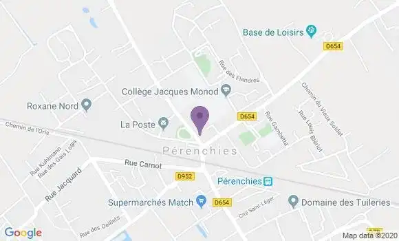 Localisation Crédit Agricole Agence de Pérenchies