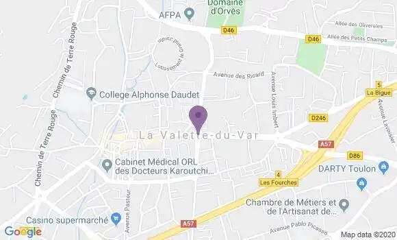 Localisation Crédit Agricole Agence de La Valette Grand Var
