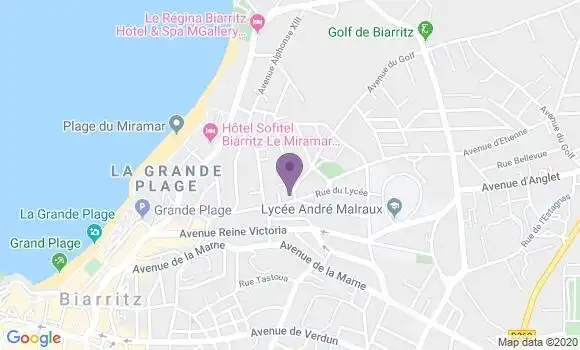 Localisation Crédit Agricole Agence de Biarritz Saint Charles