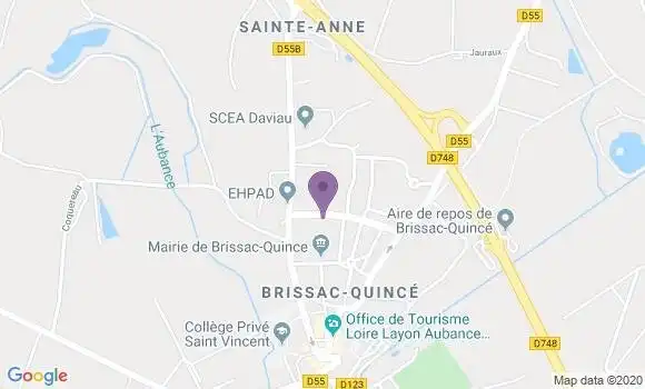 Localisation Crédit Agricole Agence de Brissac Quincé