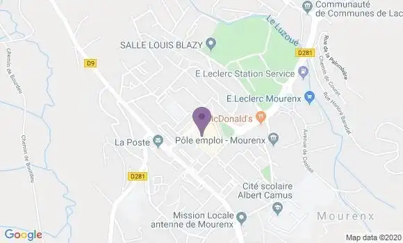 Localisation Crédit Agricole Agence de Mourenx