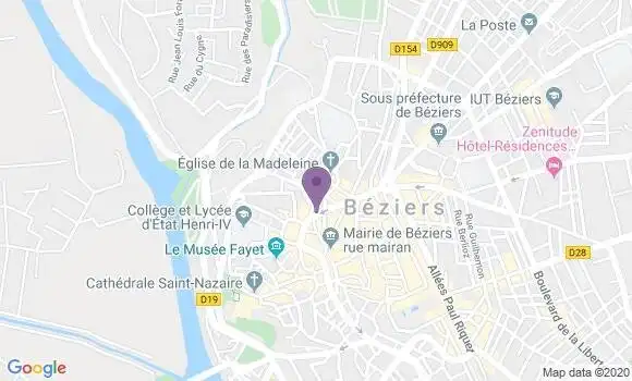 Localisation Crédit Agricole Agence de Béziers Madeleine