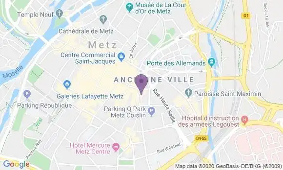 Localisation Crédit Agricole Agence de Metz Saint Louis