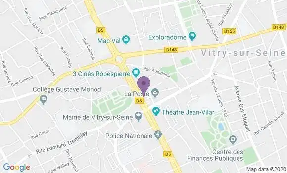 Localisation Crédit Agricole Agence de Vitry sur Seine Mairie