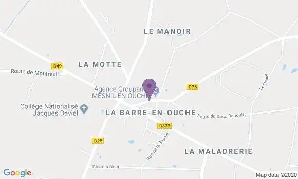 Localisation Crédit Agricole Agence de La Barre en Ouche