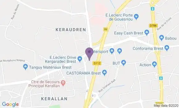 Localisation Crédit Agricole Agence de Brest Pme Nord