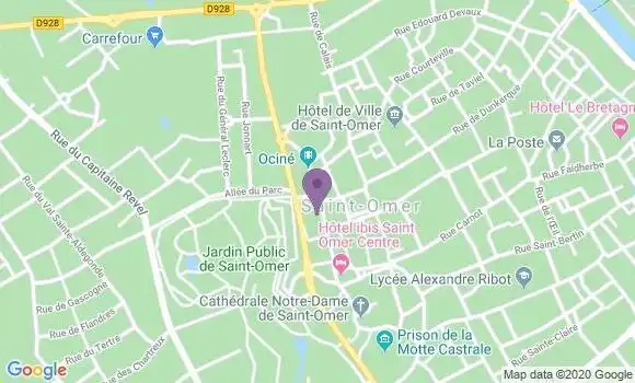 Localisation Crédit Agricole Agence de Saint Omer Foch
