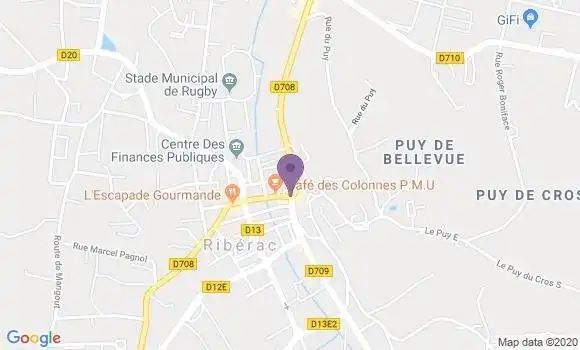 Localisation Crédit Agricole Agence de Ribérac