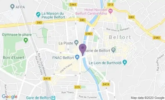 Localisation LCL Agence de Belfort