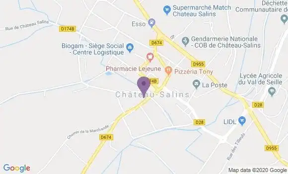 Localisation Crédit Agricole Agence de Château Salins