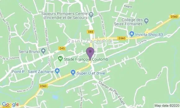 Localisation Crédit Agricole Agence de Saint Zacharie