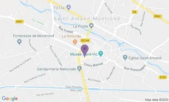 Localisation LCL Agence de Saint Amand Montrond