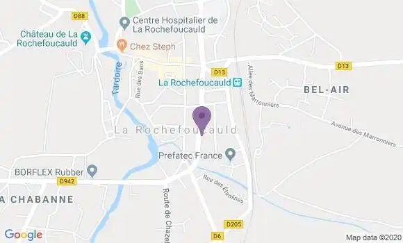 Localisation Crédit Agricole Agence de La Rochefoucauld