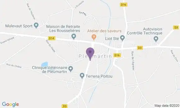 Localisation Crédit Agricole Agence de Pleumartin