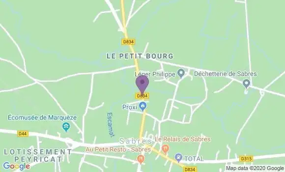Localisation Crédit Agricole Agence de Sabres