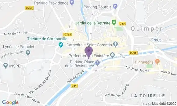 Localisation Crédit Agricole Agence de Quimper Madec
