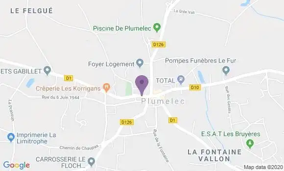 Localisation Crédit Agricole Agence de Plumelec