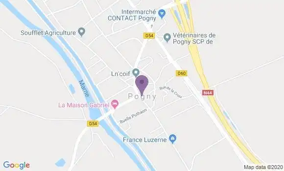 Localisation Crédit Agricole Agence de Pogny