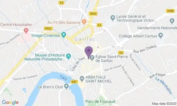 Localisation Crédit Agricole Agence de Gaillac