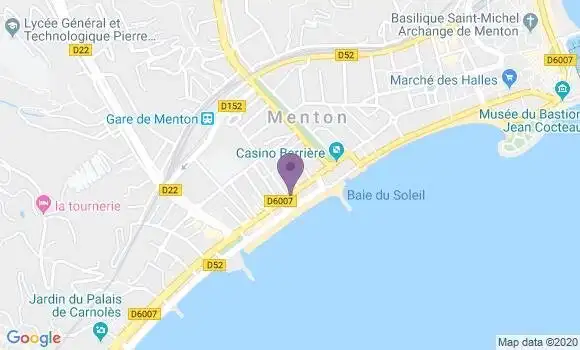 Localisation Crédit Agricole Agence de Menton George V