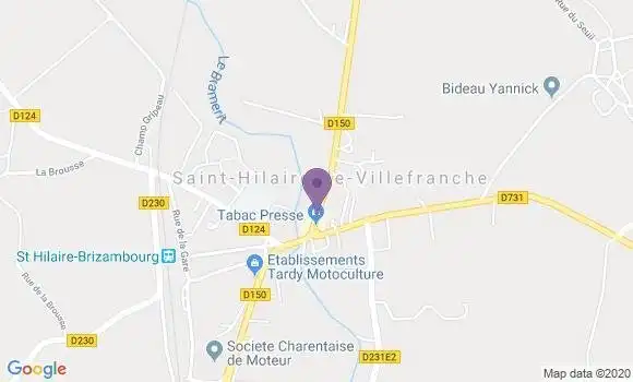 Localisation Crédit Agricole Agence de Saint Hilaire de Villefranche