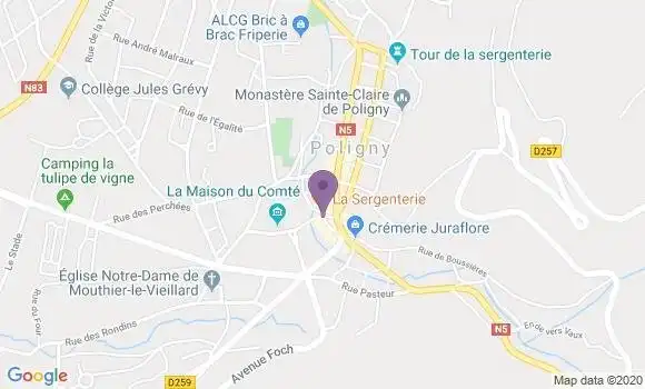 Localisation Crédit Agricole Agence de Poligny