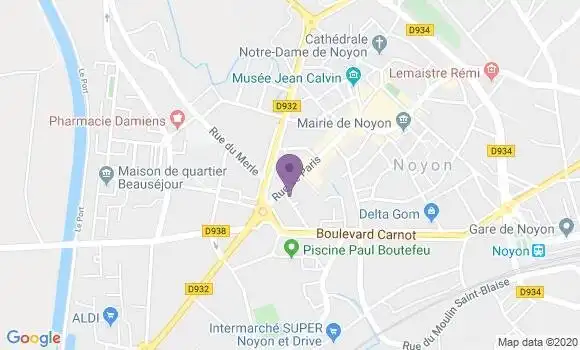 Localisation Crédit Agricole Agence de Noyon