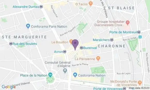 Localisation Crédit Agricole Agence de Paris Avron