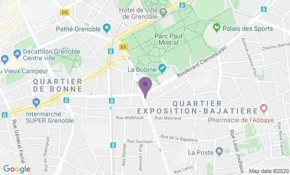 Localisation Crédit Agricole Agence de Grenoble Jean Perrot