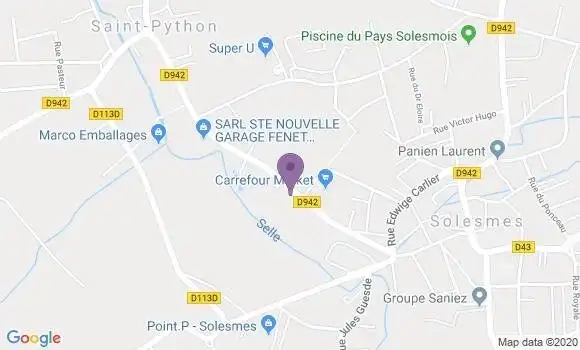 Localisation Crédit Agricole Agence de Solesmes