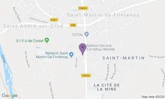 Localisation Crédit Agricole Agence de Saint Martin de Fontenay