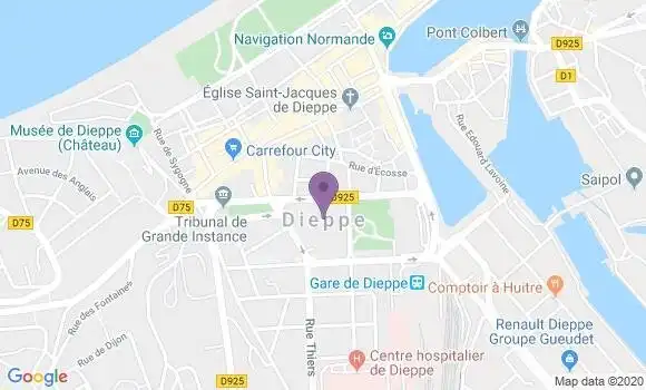 Localisation Crédit Agricole Agence de Dieppe Belvédère