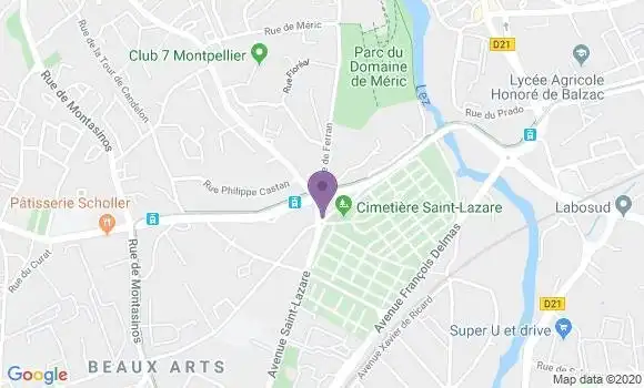 Localisation Crédit Agricole Agence de Montpellier Saint Lazare