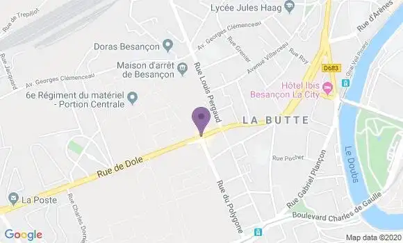 Localisation LCL Agence de Besançon Butte