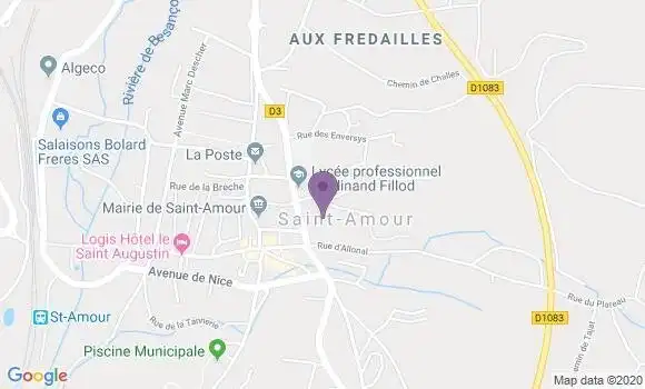 Localisation Crédit Agricole Agence de Saint Amour