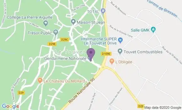 Localisation Crédit Agricole Agence de Le Touvet