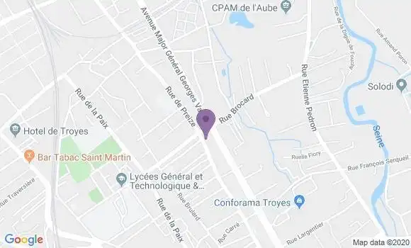 Localisation Crédit Agricole Agence de Troyes Pont Vert