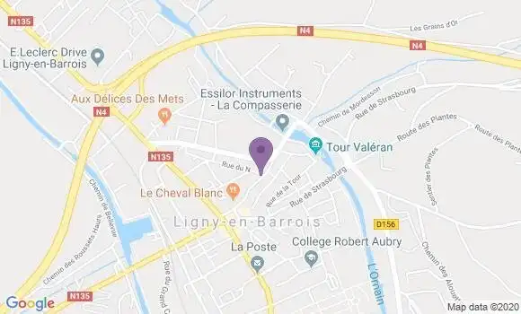 Localisation LCL Agence de Ligny en Barrois
