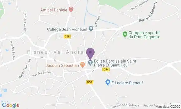 Localisation Crédit Agricole Agence de Pléneuf Val André
