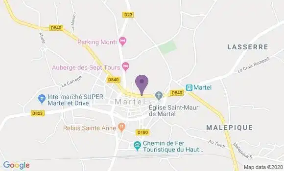 Localisation Crédit Agricole Agence de Martel