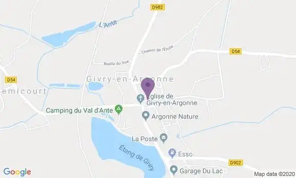 Localisation Crédit Agricole Agence de Givry en Argonne