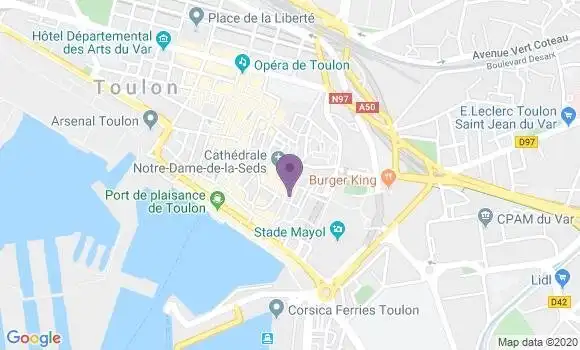 Localisation Crédit Agricole Agence de Toulon la Fayette
