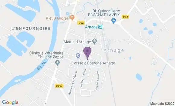 Localisation Crédit Agricole Agence de Spay