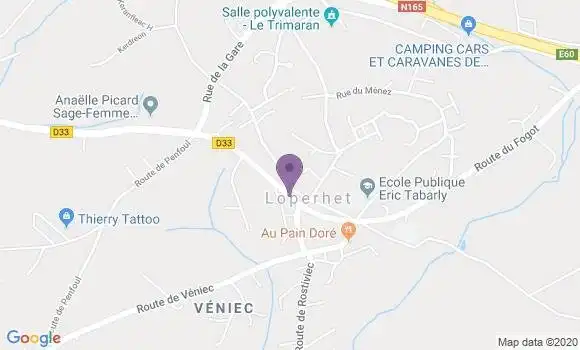 Localisation Crédit Agricole Agence de Loperhet